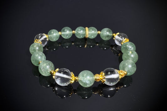 Libra's Balance · Green Ripple Crystal Bracelet